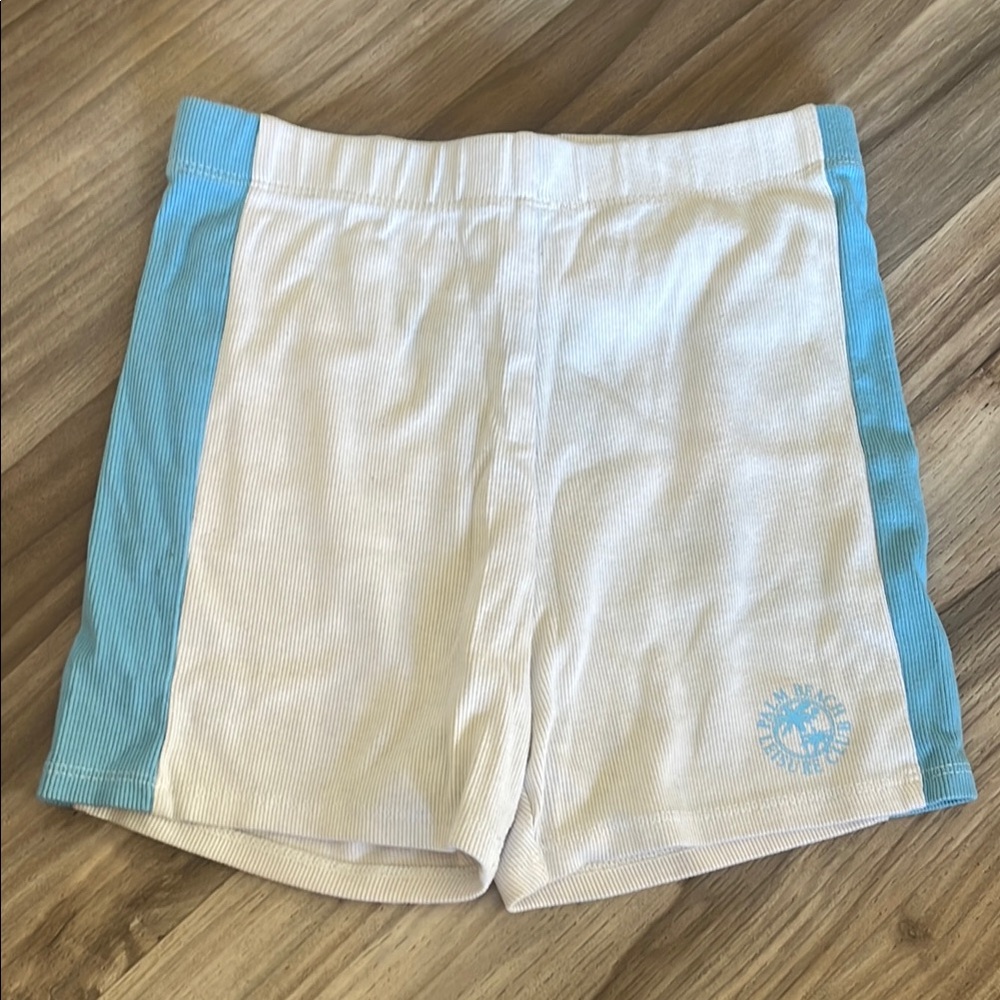Forever 21 White and Blue Bike Shorts